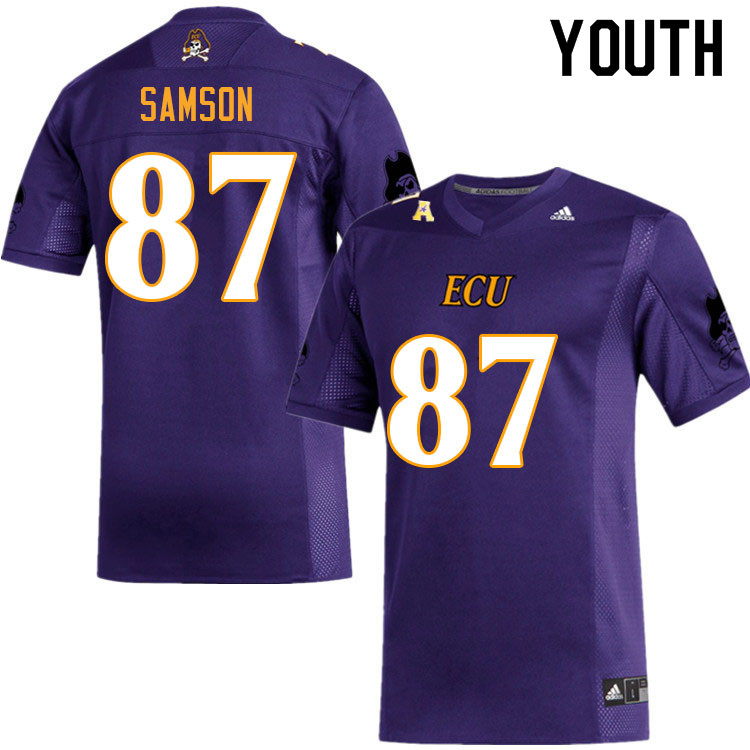 Youth #87 Joseph Samson ECU Pirates College Football Jerseys Sale-Purple